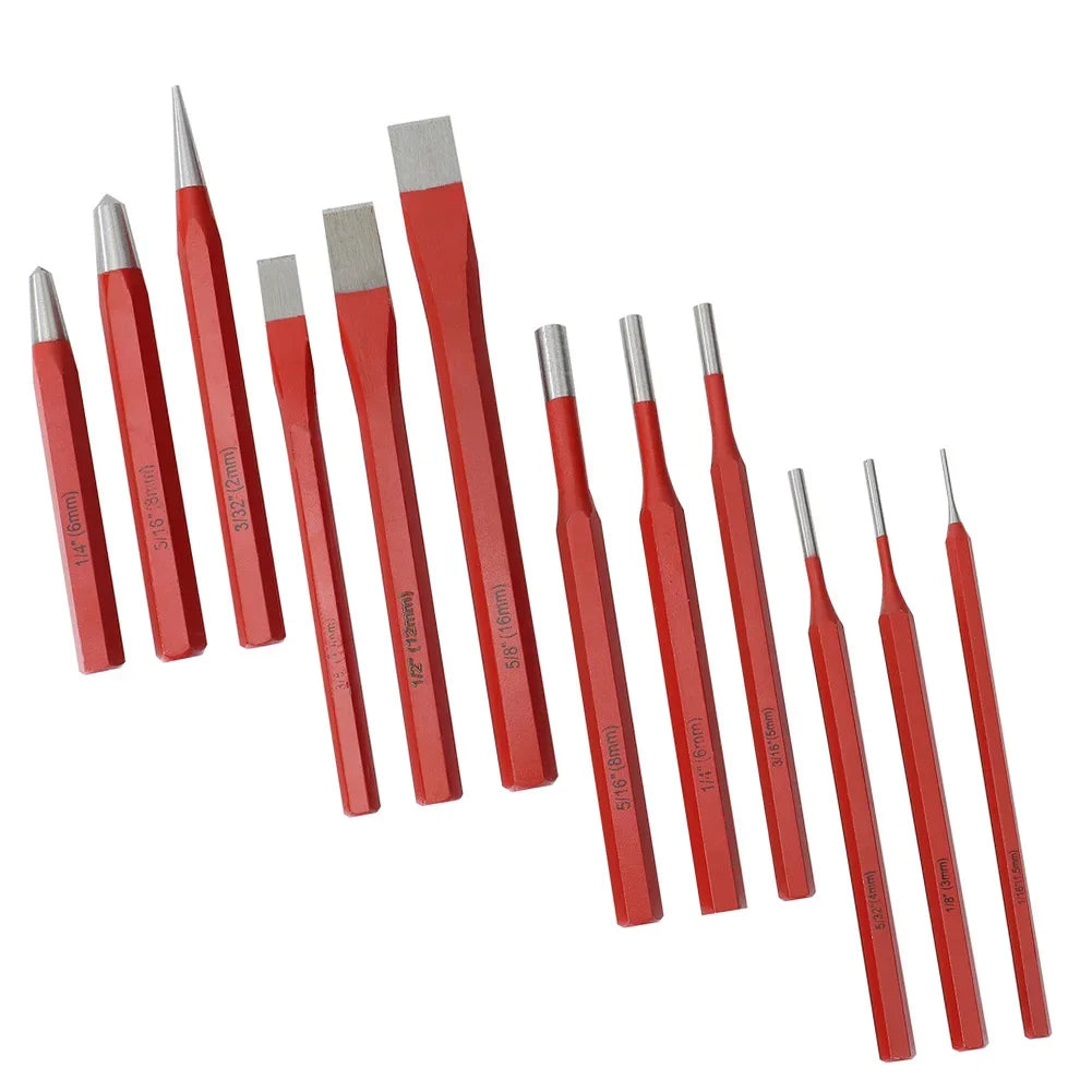 12-Piece Punch & Chisel Set – Metal, Stone, Wood & Brick Punch & Chisel Set Axl
