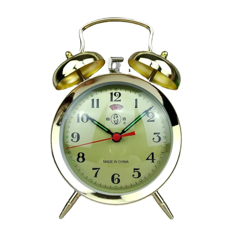 Vintage Gold Mechanical Alarm Clock – Silent Metal Desk Clock Mechanical Alarm Clock Axl