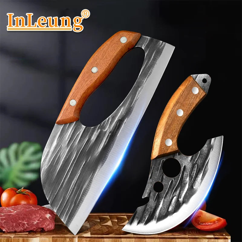 InLeung Hand Forged Stainless Steel Cleaver & Boning Knife Kitchen Cleaver Knife Axl