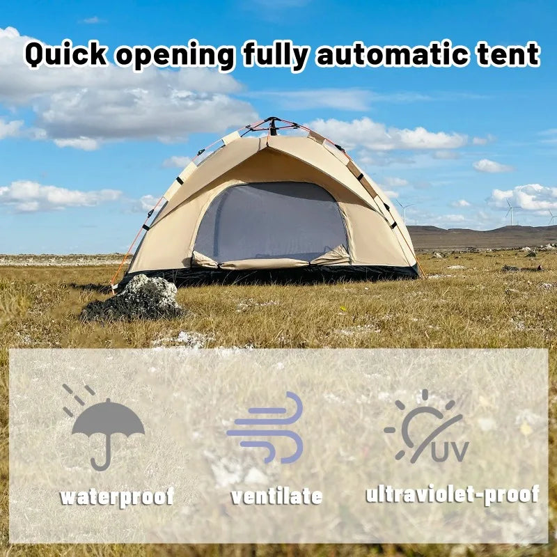 Automatic Pop-Up Tent – Waterproof 3-4 Person Camping Shelter Pop-Up Camping Tent Axl