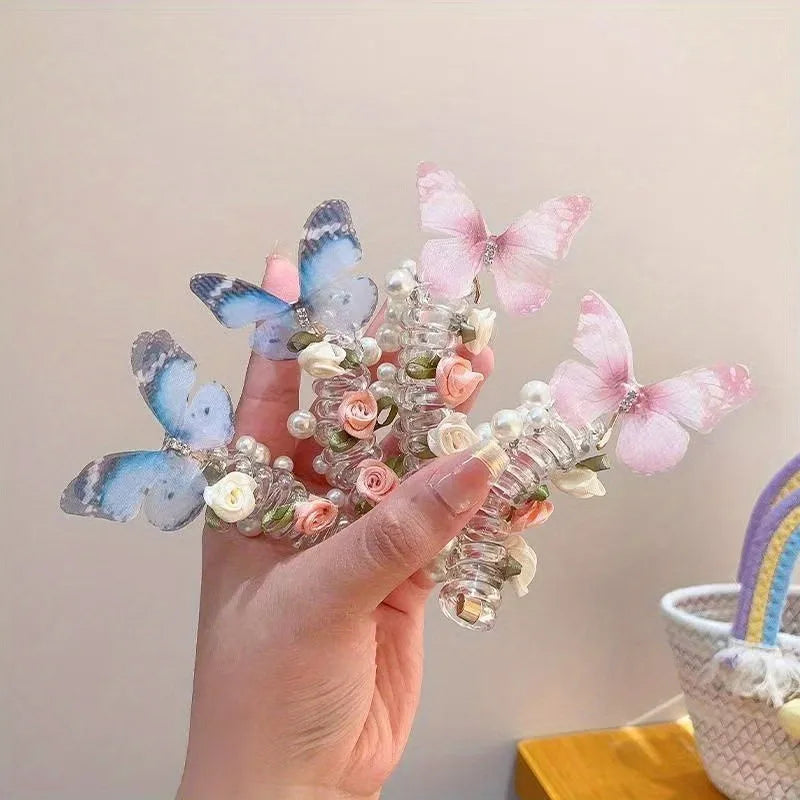 Mesh Butterfly Headbands for Girls – Floral Round Design Butterfly Headband Axl