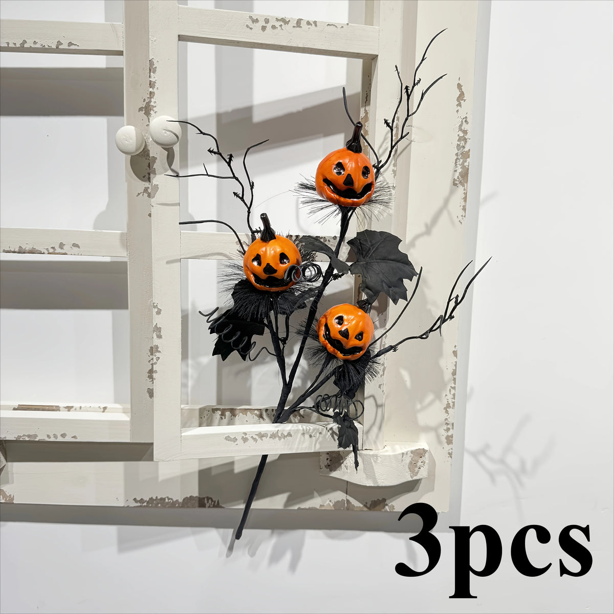 Halloween Artificial Pumpkin Bouquet – Spooky Plastic Decor Halloween Pumpkin Decor Axl South Pumpkin-3pcs