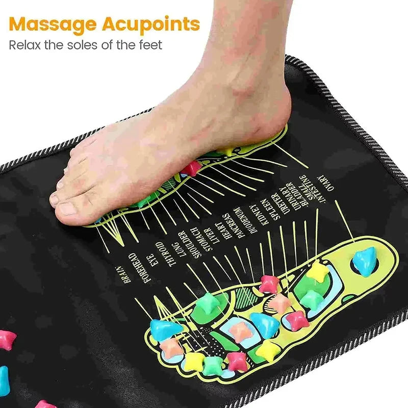Reflexology Foot Massage Mat – Acupressure Walk Stone Pad Foot Massage Mat Axl