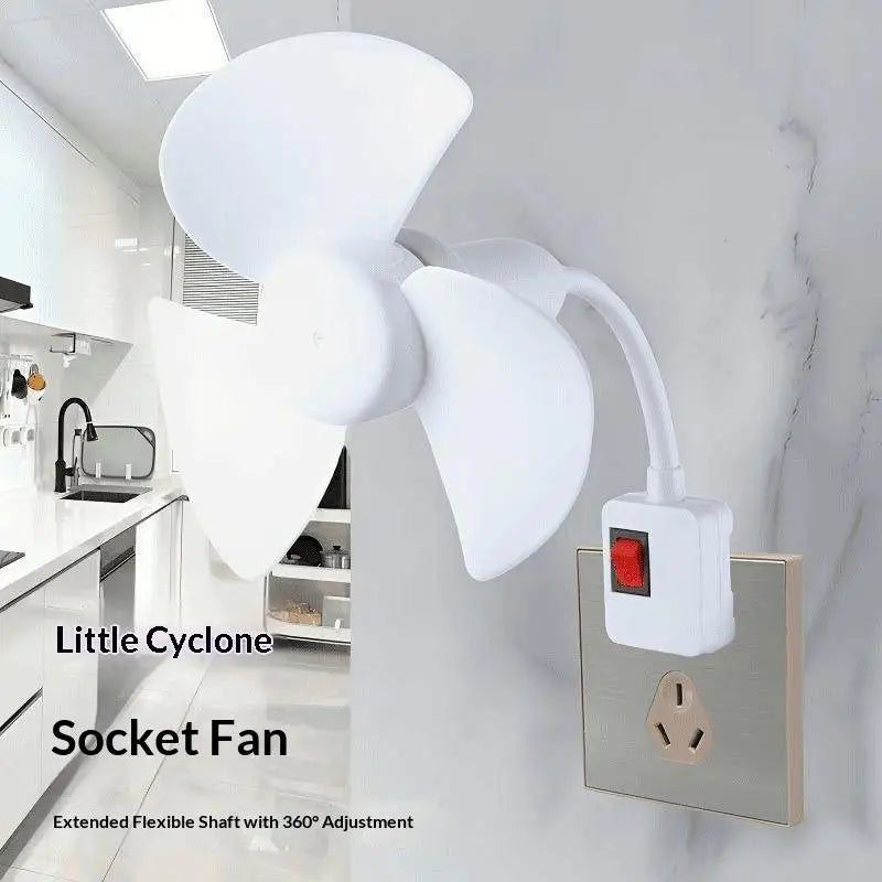 360° Gooseneck Desk Fan – Plug-In Socket Fan with Switch Plug-In Desk Fan Axl