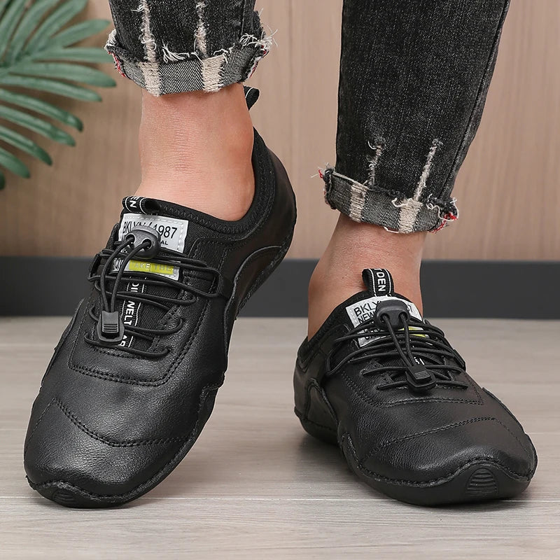 ZULIWAGN Men's Waterproof Casual Lace-Up Sneakers | Flat Shoes Men's Casual Sneakers Axl