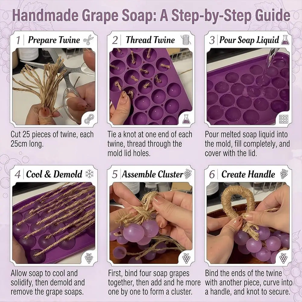 3D Grape Silicone Mold Soap Making Kit – DIY Candle Craft Set Soap Making Kit Axl