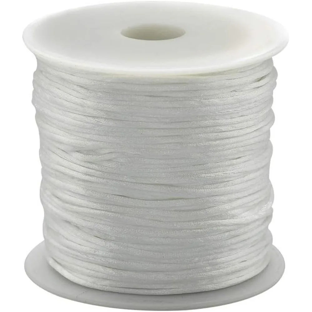 82 Yards 1mm Nylon Rattail Cord – Silky Beading & Knotting Thread Jewelry Making Cord Axl AECH04-19365