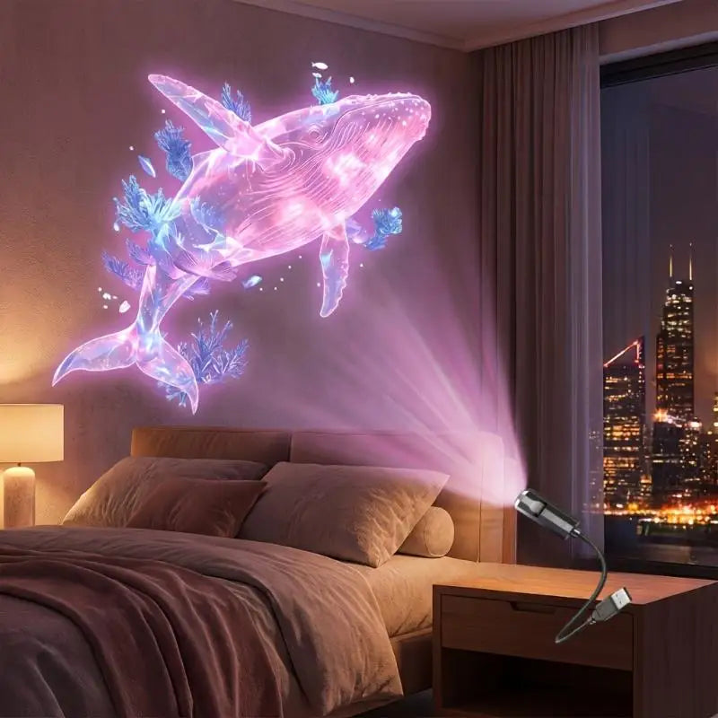 Ocean Projector Night Light with 8 Marine Life Slide Panels Projector Night Light Axl Light and 8pcs Film