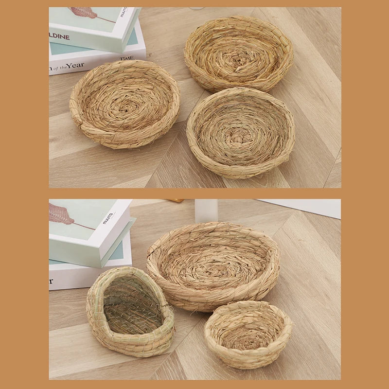 Hand Woven Grass Bird Nest for Parrots & Small Birds Bird Breeding Nest Axl