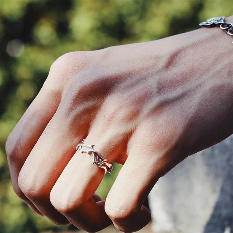 Gothic Thorn Vine Ring – Adjustable Punk Unisex Jewelry Gothic Punk Ring Axl
