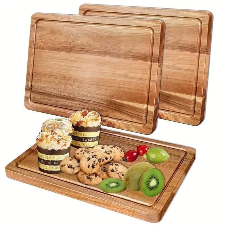 Beech & Walnut Wooden Cutting Board – Butcher Block Kitchen Wooden Cutting Board Axl