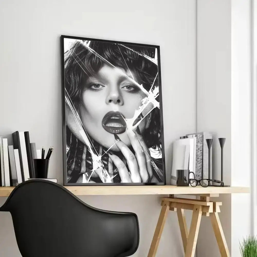 Lady Gaga Canvas Wall Art Poster – Unframed Home Decor Gift Canvas Wall Art Axl Black1 50X70cmFrameless