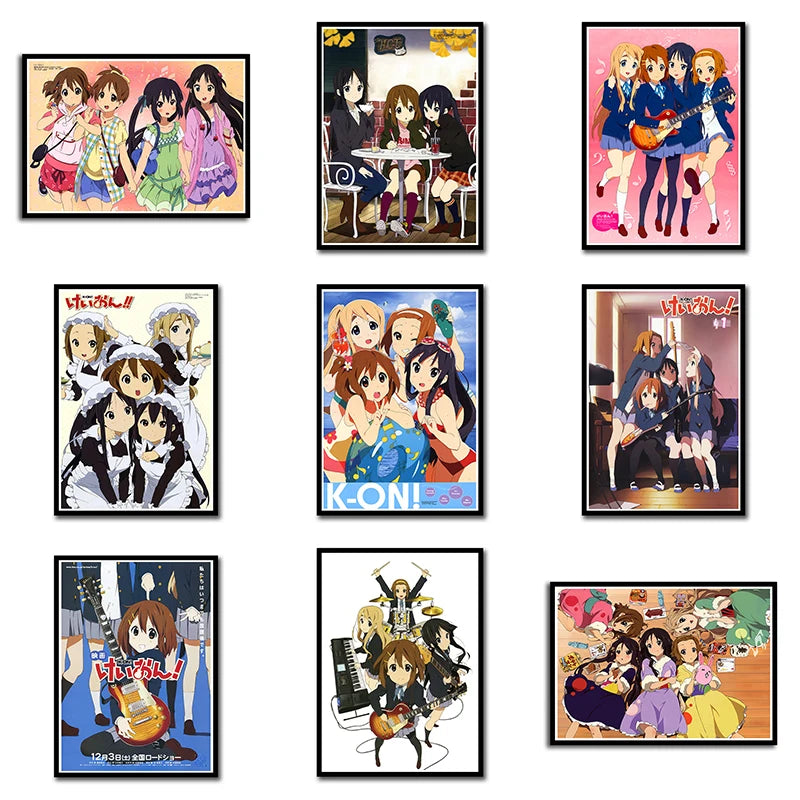 K-ON Anime Poster – Kawaii Music Girl Wall Art Room Decor Anime Wall Poster Axl