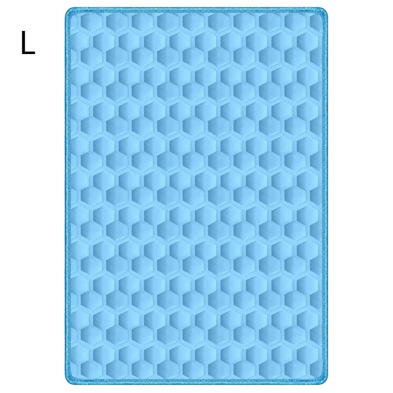 Pet Cooling Mat for Cats & Dogs – Breathable Lightweight Pad Pet Cooling Mat Axl BLUE-L