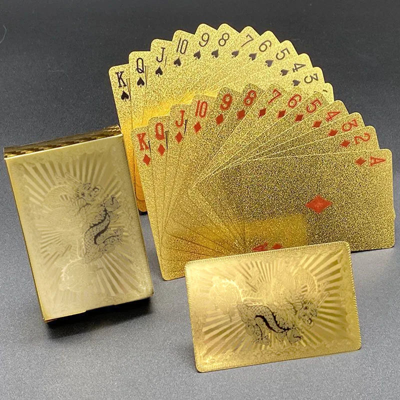 Waterproof Gold Foil Playing Cards – Poker, Magic & Board Games Playing Card Deck Axl