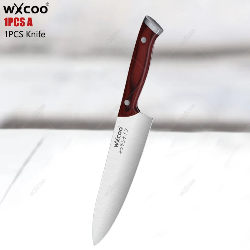 WXCOO Japanese Chef Knife Set – Sharp Stainless Steel Kitchen Chef Knife Set Axl Knife A