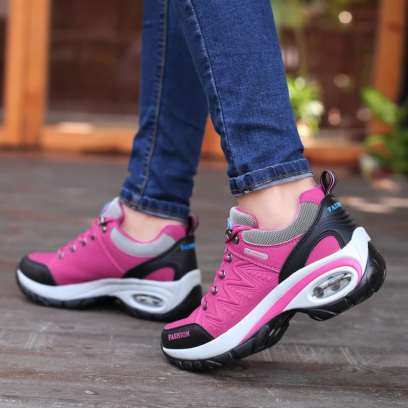 AZGB Women's Platform Chunky Sneakers | Lace-Up Walking Shoes Platform Sneakers Axl