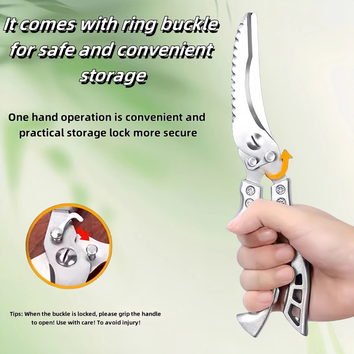 Multifunctional Kitchen Shears – 3CR14 Stainless Steel Bone Scissors Kitchen Shears Axl