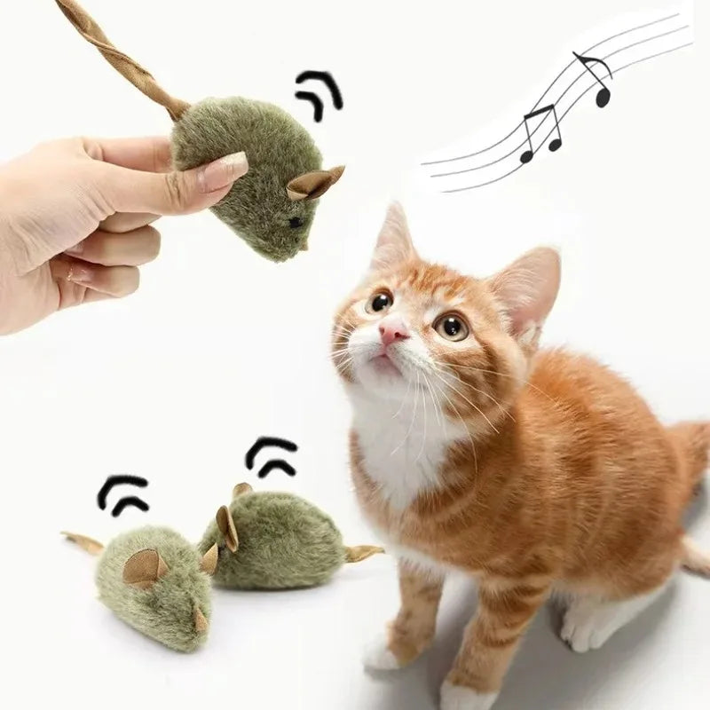 Interactive Chirping Plush Mouse Cat Toy – Bite-Resistant Kitten Interactive Cat Toy Axl