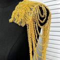 Sequin Beaded Epaulets – Cosplay Stage Costume Shoulder Wrap Costume Shoulder Epaulet Axl Gold