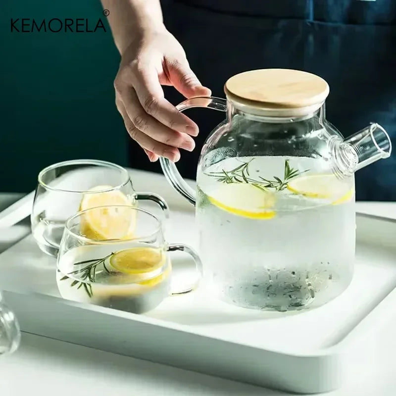 KEMORELA Clear Borosilicate Glass Teapot 1L & 1.8L | Tea Kettle Glass Teapot Axl