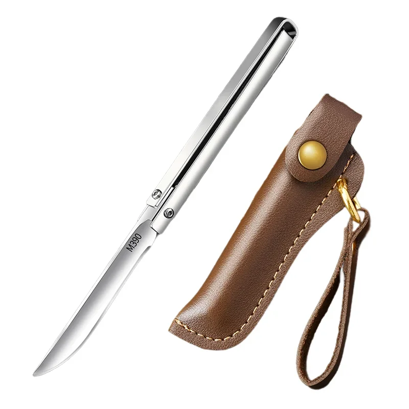 PLYS M390 Folding Pocket Knife – Portable Fruit & Outdoor Blade Folding Pocket Knife Axl Silvery (1pcs)