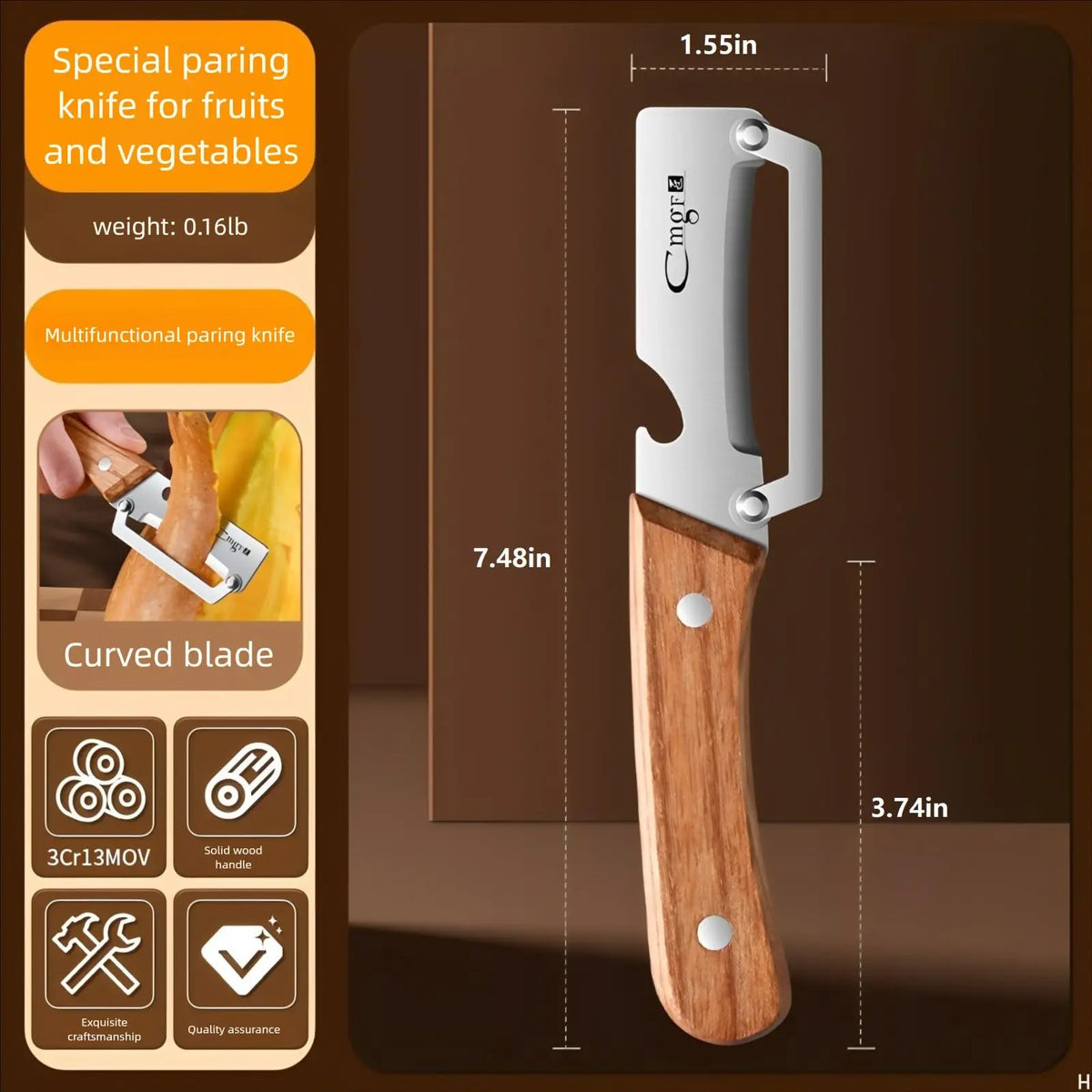 Stainless Steel Vegetable Peeler with Wooden Handle Vegetable Peeler Axl Style A