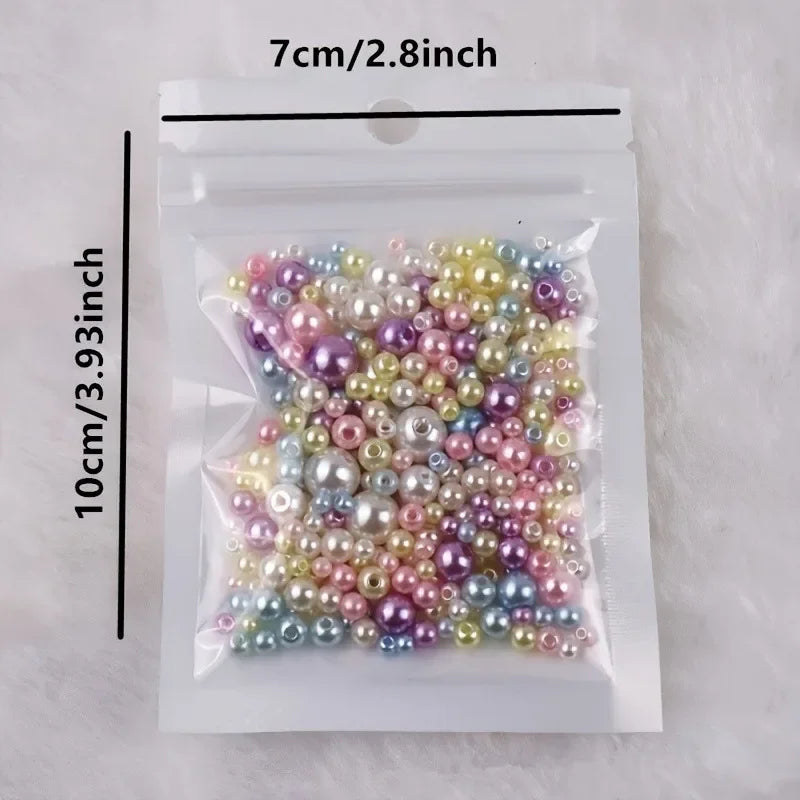 150pcs Double-Hole Pearl Beads – Round Loose Beads for DIY DIY Jewelry Beads Axl