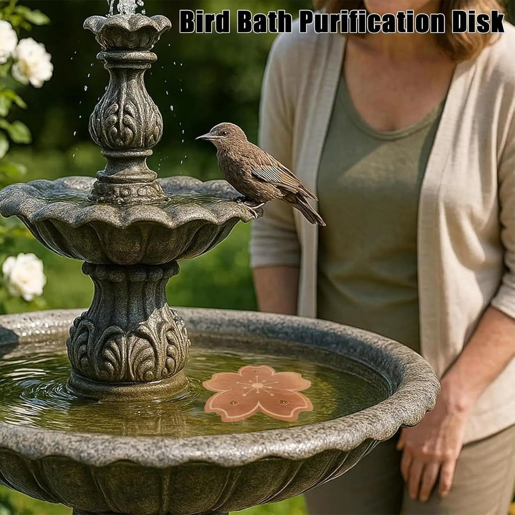Copper Bird Bath Cleaning Disk – All-Season Algae Reducer Bird Bath Accessory Axl