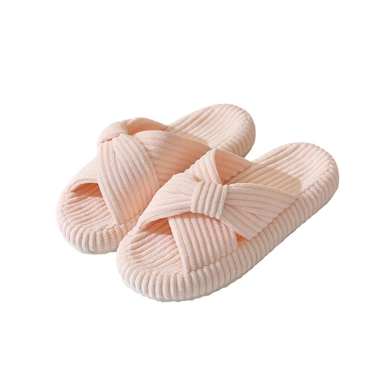 Corduroy Plush Indoor Slippers for Women – Non-Slip Slides Indoor Slippers Axl