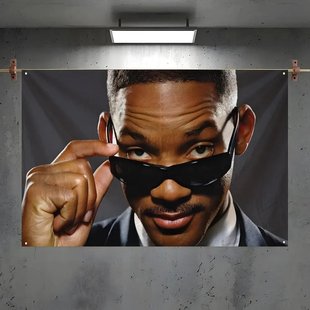 Will Smith Fan Art Flag – Indoor & Outdoor Wall Banner Decorative Wall Flag Axl White3 50x70cm
