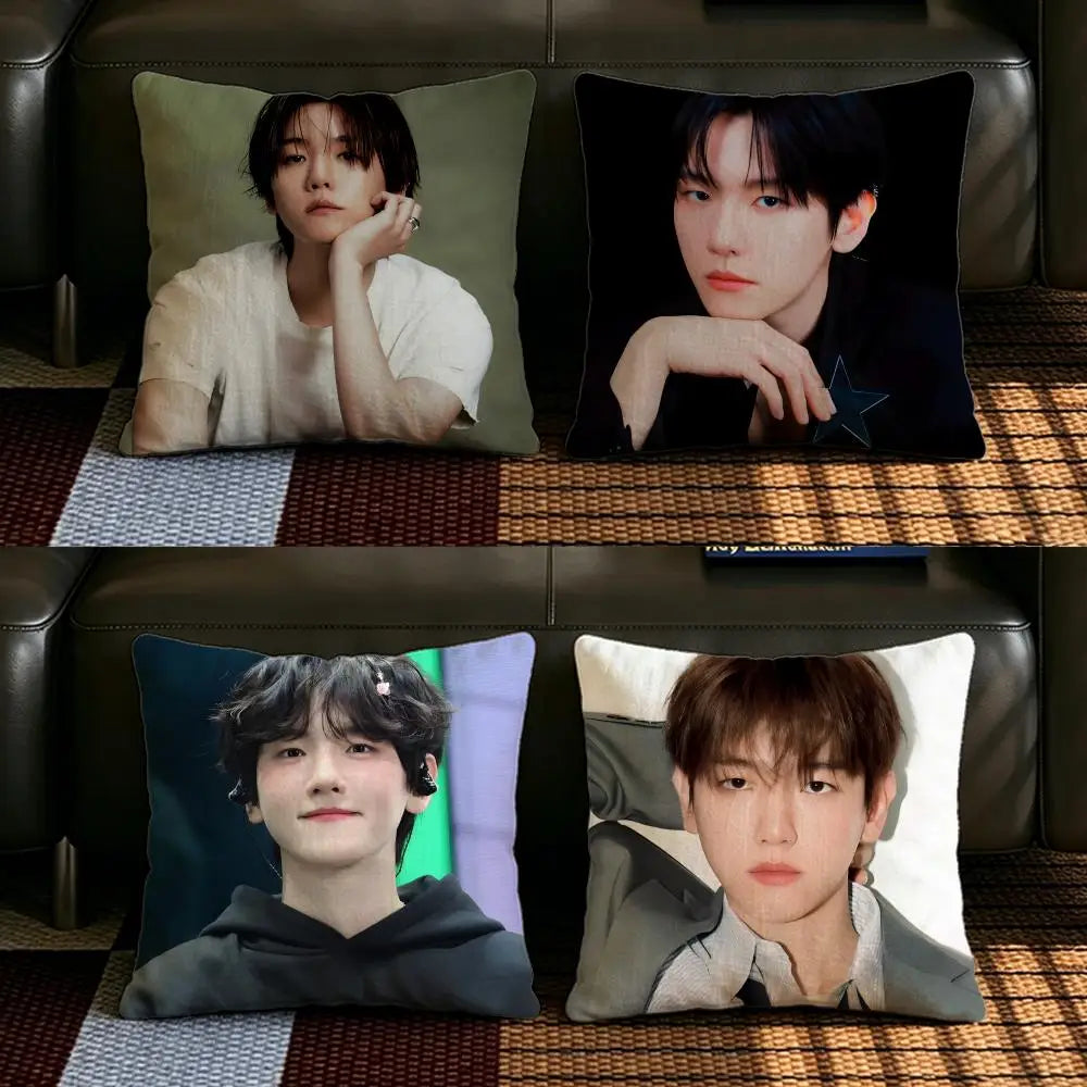 Baekhyun Linen Cushion Cover – Printed Pillow Case Sofa & Bed Linen Cushion Cover Axl