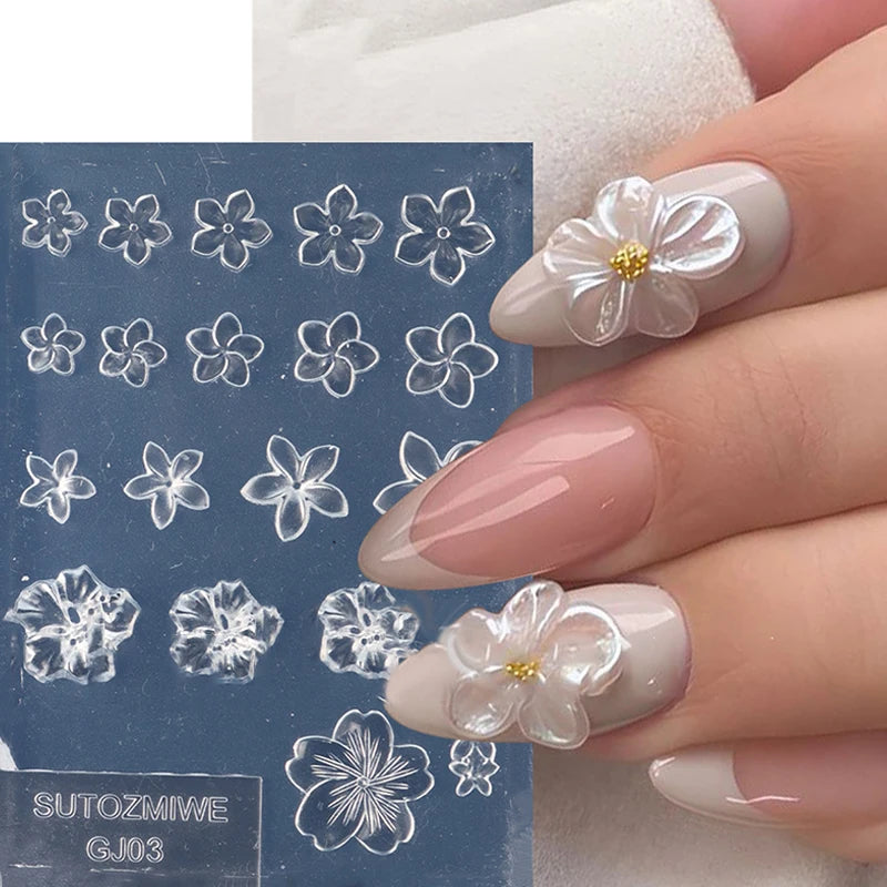Frangipani Silicone Nail Art Mold – Flower Manicure Template Nail Art Mold Axl