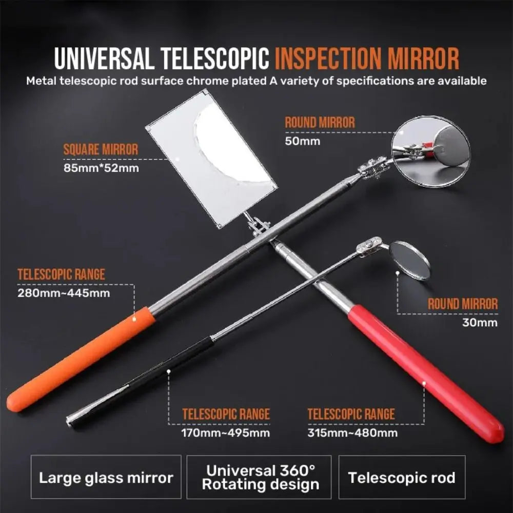 Telescopic Inspection Mirror – Rotatable Stainless Steel Tool Inspection Mirror Axl