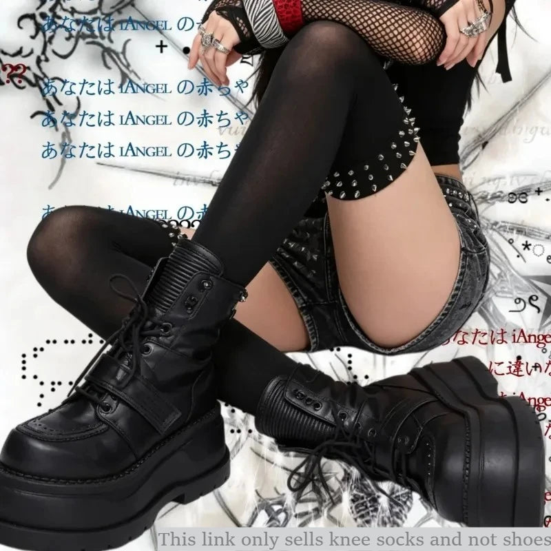 Thigh High Spike Rivet Stockings – Lolita Cosplay Over Knee Socks Cosplay Stockings Axl