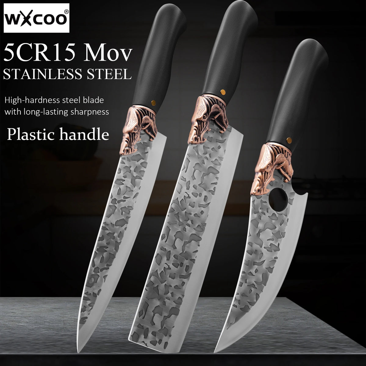 WXCOO Hand Forged Stainless Steel Chef & Butcher Knife Kitchen Chef Knife Axl