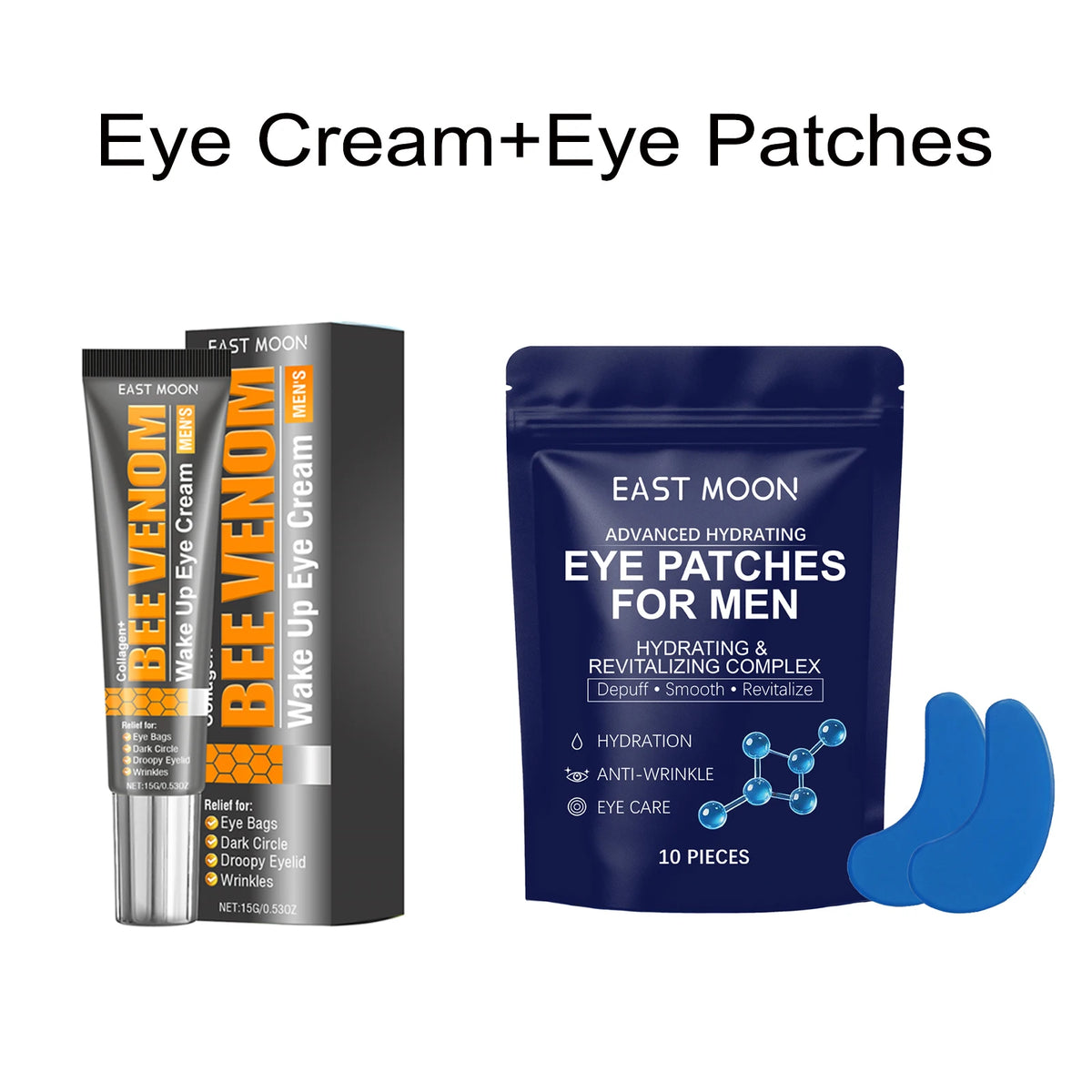 Bee Venom Eye Cream, Essence & Patches – Men's Eye Set Eye Care Set Axl Eye Cream and Patch