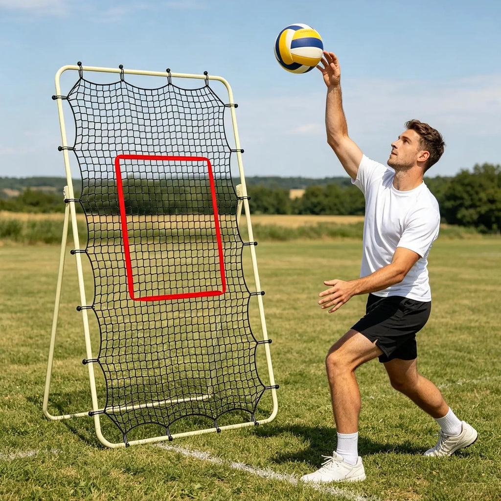 7x4FT Portable Volleyball Rebounder Net with Target Stripe Volleyball Rebounder Net Axl