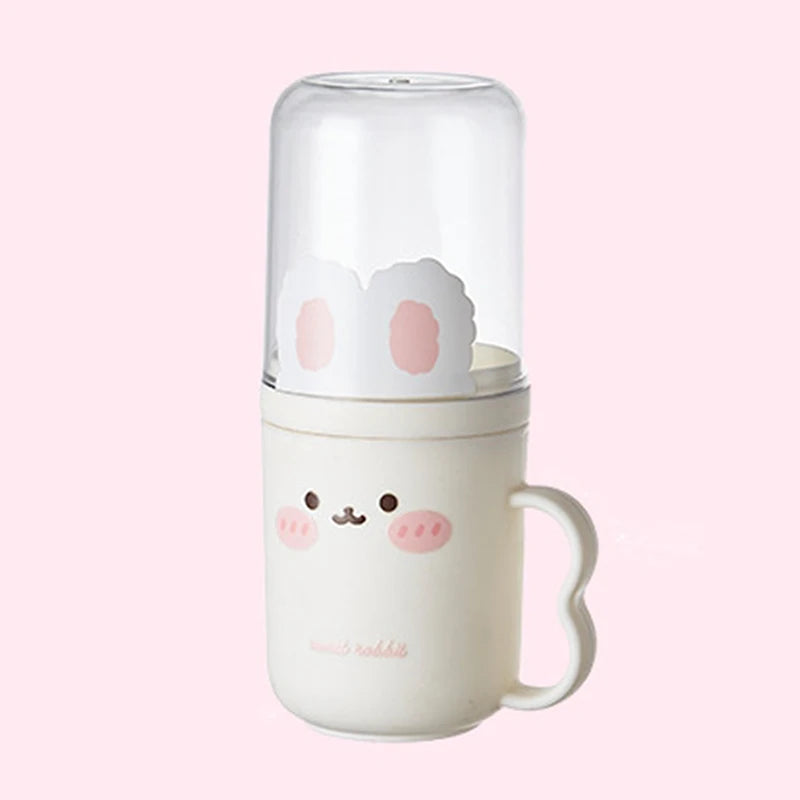 Kids Cartoon Mouthwash Cup & Toothbrush Holder | Travel Set Toothbrush Cup Holder Axl White