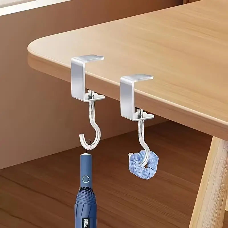 4-Pack Removable Desk Hooks – Backpack & Headphone Hanger Desk Organizer Hooks Axl