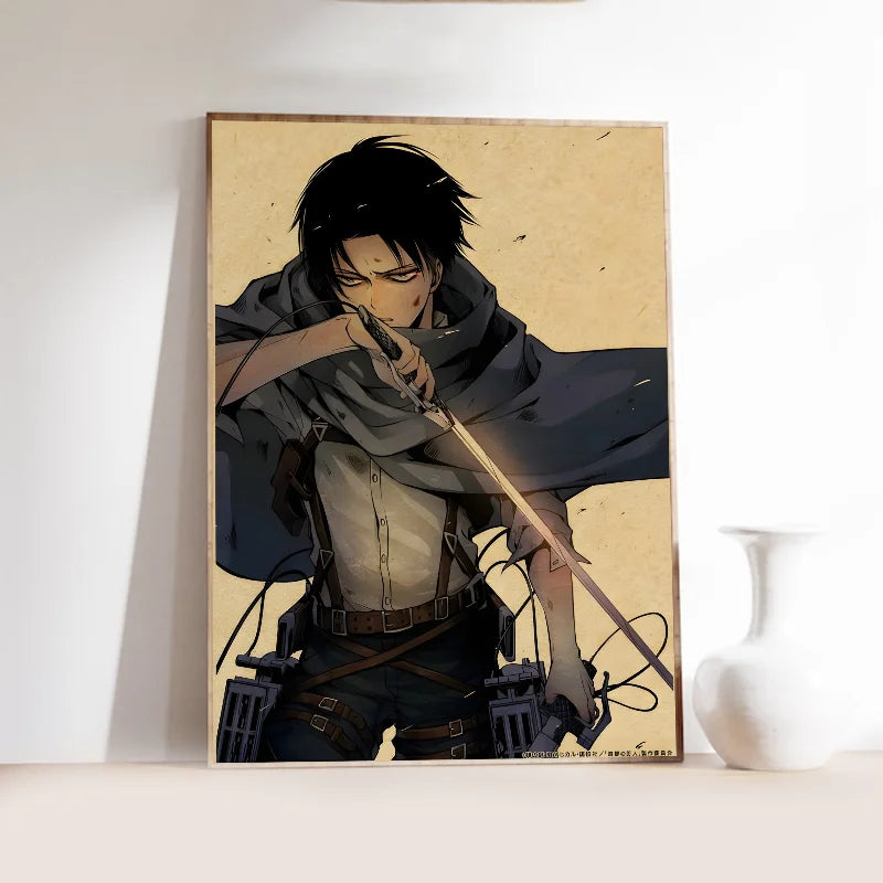 Attack on Titan Levi Ackerman Anime Poster | Wall Sticker Art Anime Wall Poster Axl z2 10x15cm No Frame