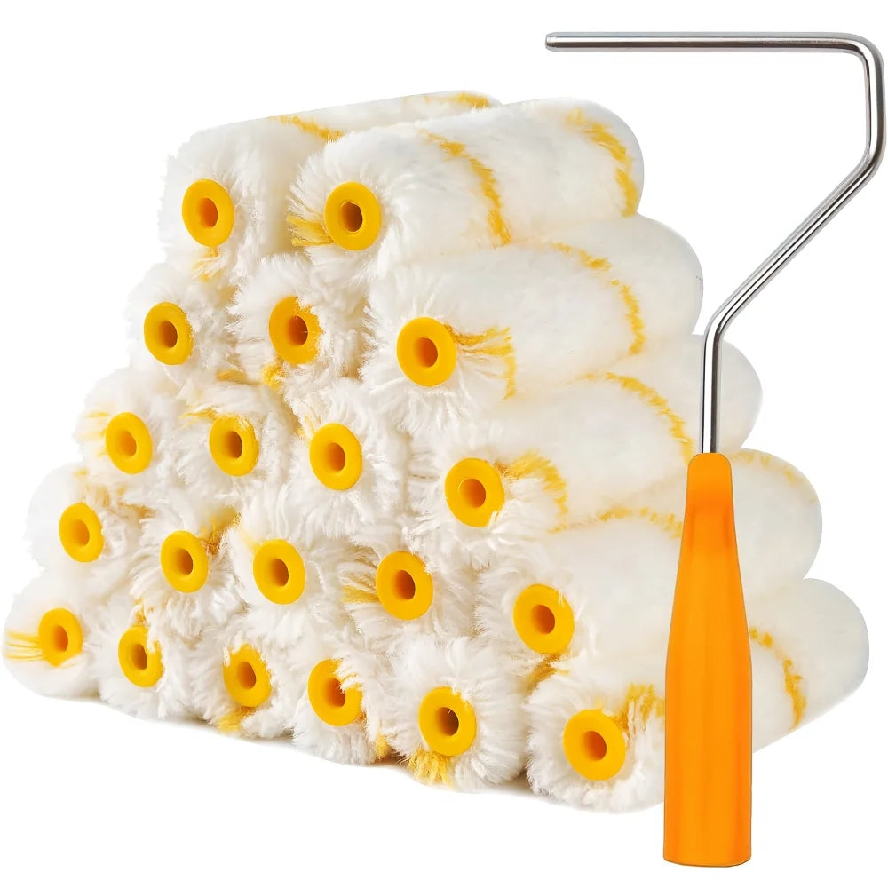 10-Pack Mini Paint Roller Brush Set – Dense Bristles, Reusable Paint Roller Brush Axl 11pcs