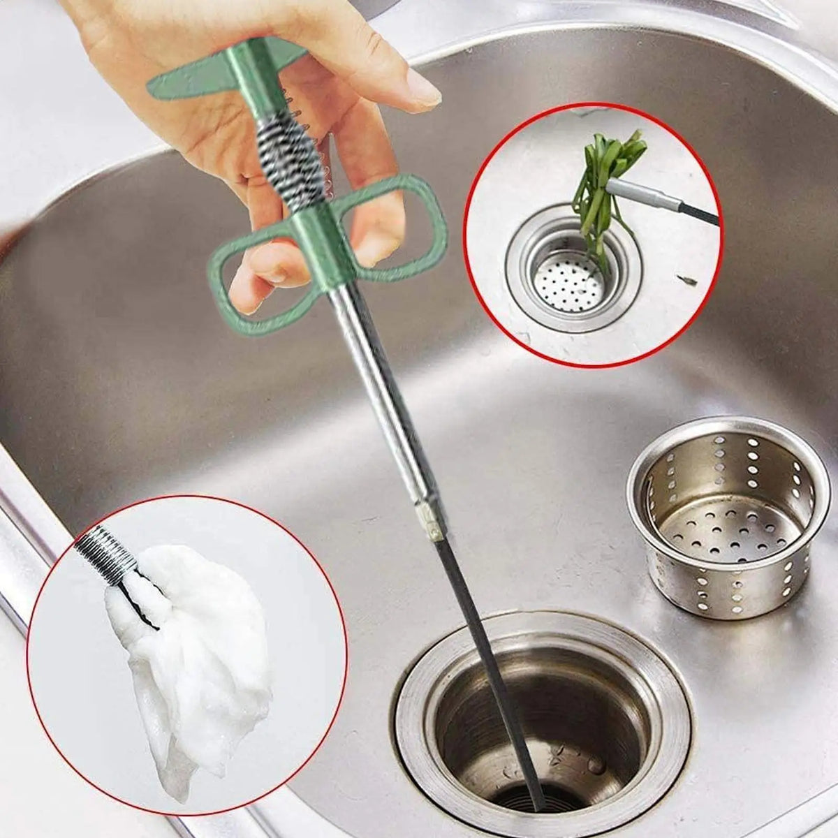 Drain Snake 4-Claw Clog Remover – Pipe Unblocker Tool Drain Cleaning Tool Axl