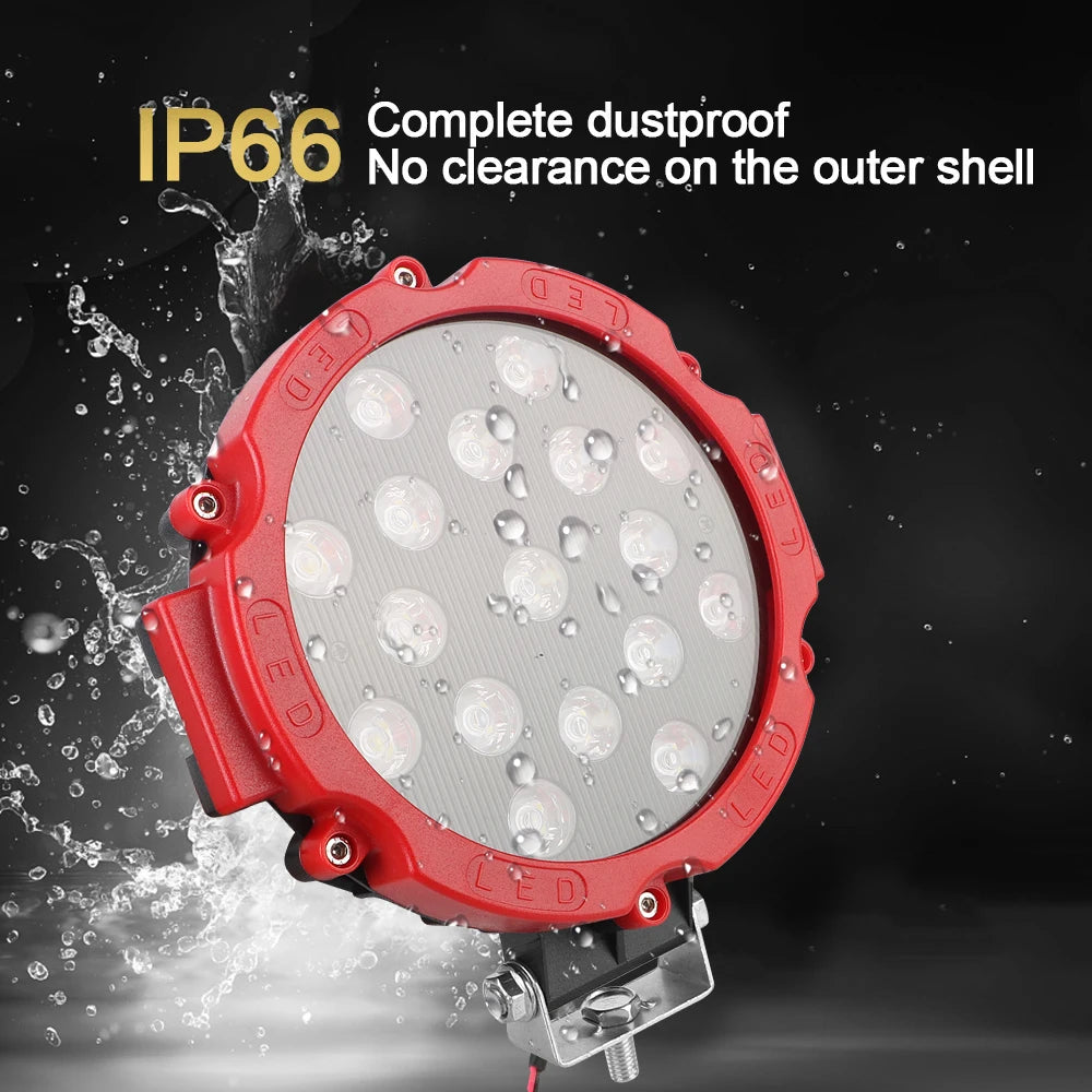 51W 7-Inch Round LED Spot Work Light – Truck & Off-Road LED Work Light Axl