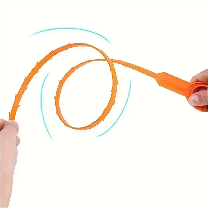 Drain Hair Clog Remover Tool – Pipe Cleaning Snake (Orange) Drain Cleaning Tool Axl