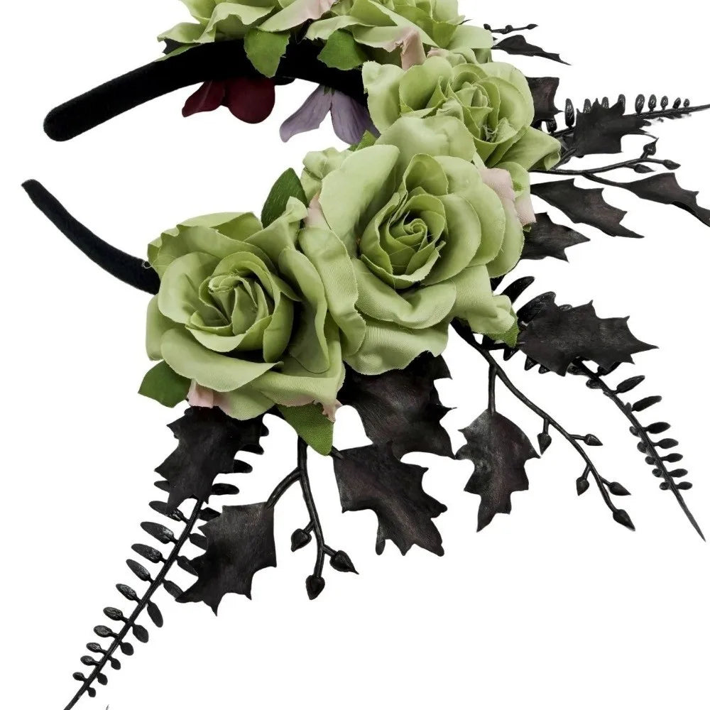 Gothic Rose Flower Crown Headband – Halloween & Cosplay Flower Crown Headband Axl