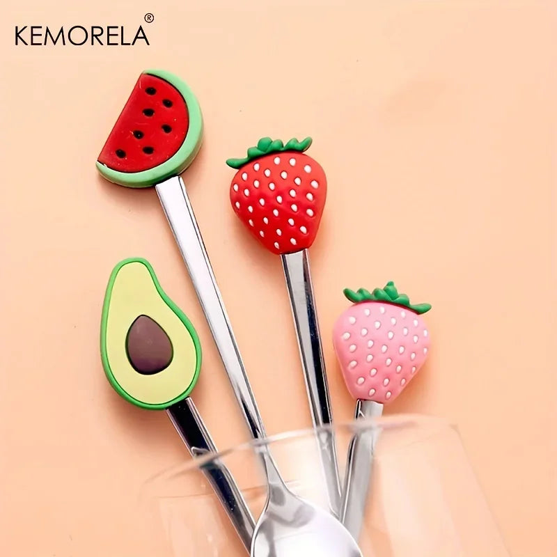 4-Piece Stainless Steel Cutlery Set – Spoons & Fruit Fork Stainless Steel Flatware Axl