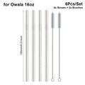Stainless Steel Reusable Straws 6-Piece Set with Brushes Reusable Straws Axl 10x165mm Set