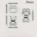 50-Set Zinc Alloy Invisible Hook & Eye Closures for Sewing Sewing Fasteners Axl 50pcs