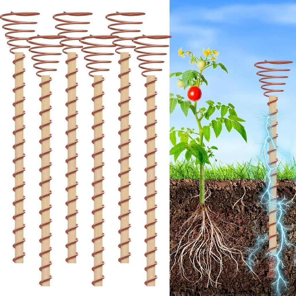 6-Pack Copper Coil Garden Stakes – Electroculture Plant Support Garden Plant Stakes Axl Default Title
